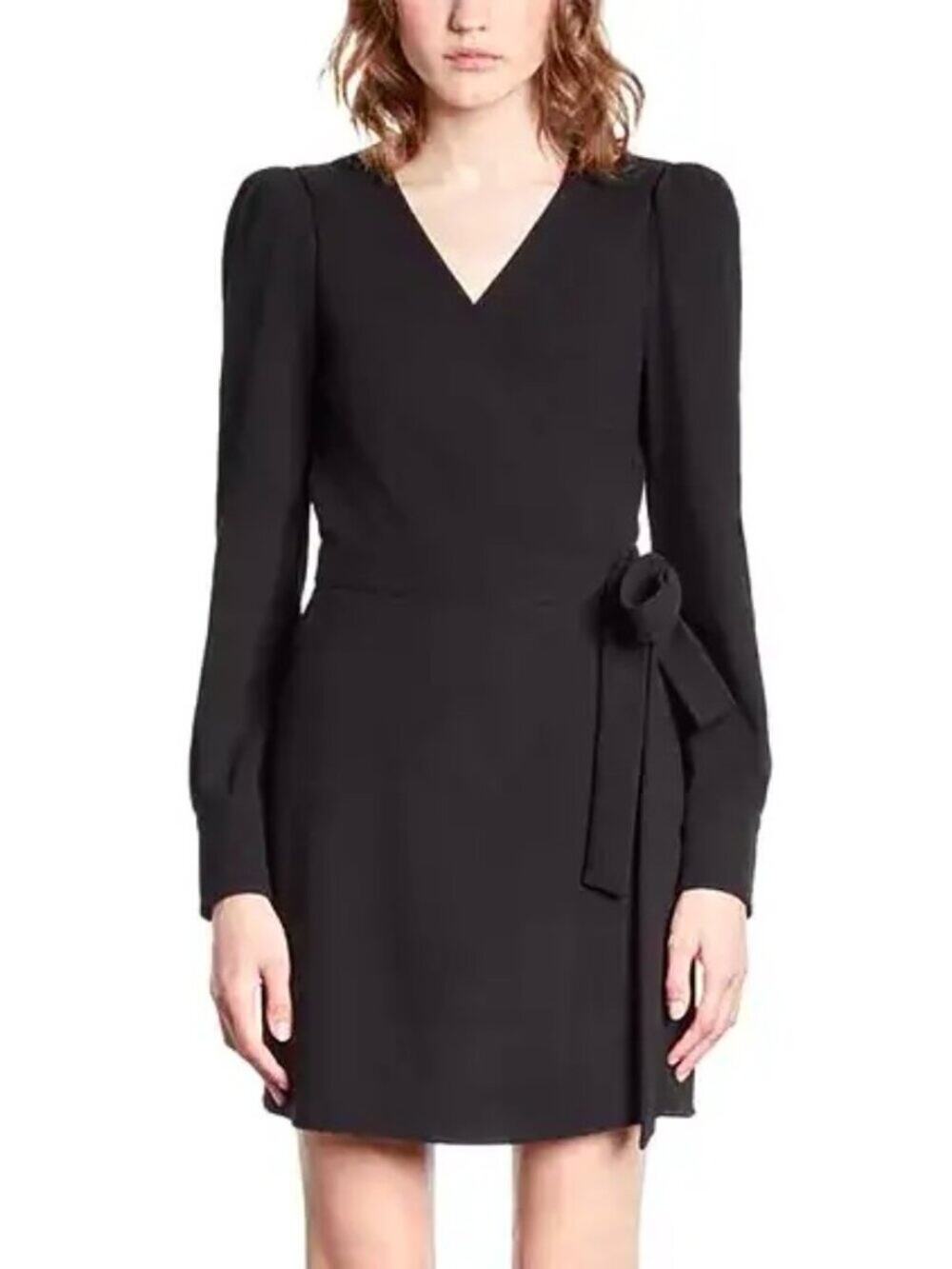 The Kooples Black Wrap Mini Dress
